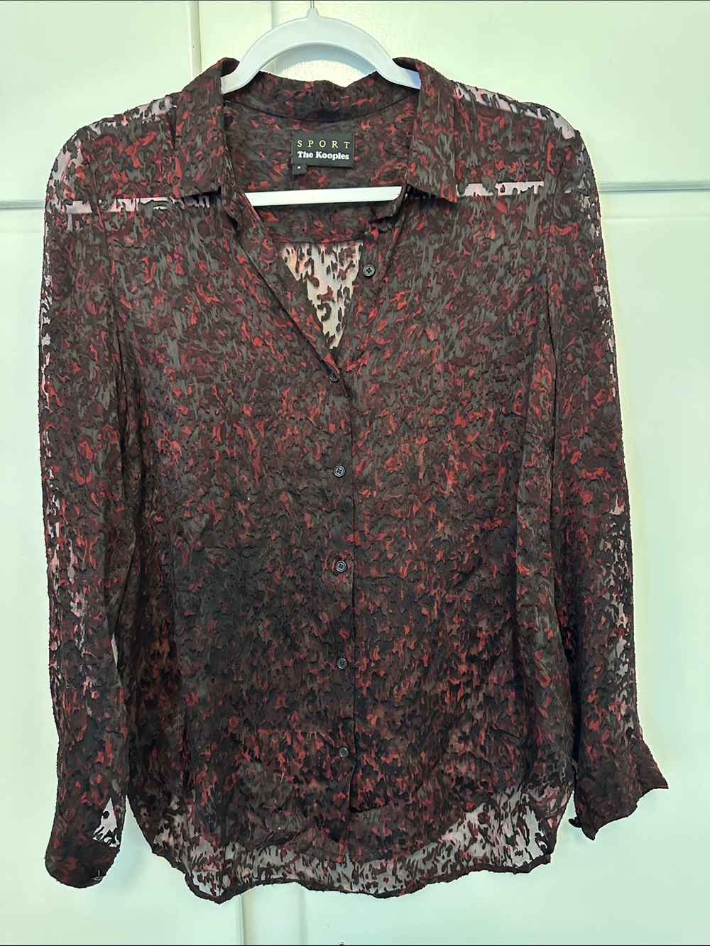 LIKE NEW The Kooples Sport Red and Black Button Down Blouse